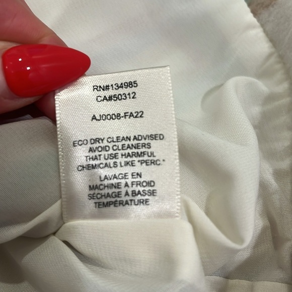 For Love And Lemons Size Large Cream Pastel Plaid Oversized Blazer Pea coat L - Picture 9 of 14